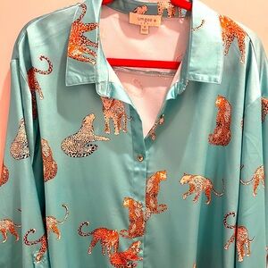 NWOT Umgee XL Leopard 🐆 Button-Up Blouse